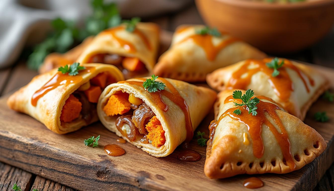 découvrez une recette facile et gourmande d'empanadas vegan aux saveurs sucrées-salées, parfaite pour un repas sain et savoureux.