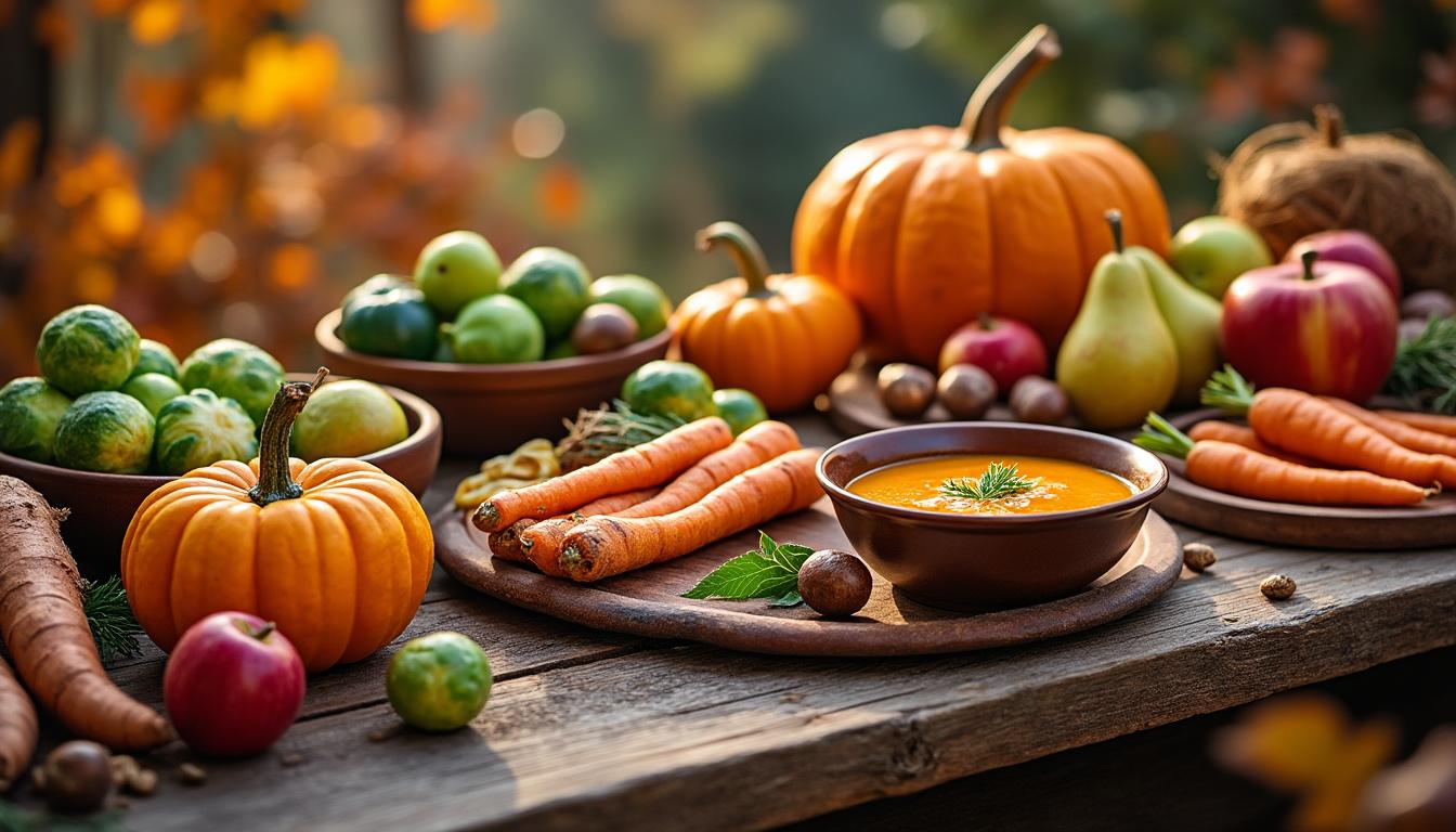découvrez nos recettes gourmandes d'automne mettant à l'honneur les fruits et légumes de novembre pour des plats savoureux et de saison.
