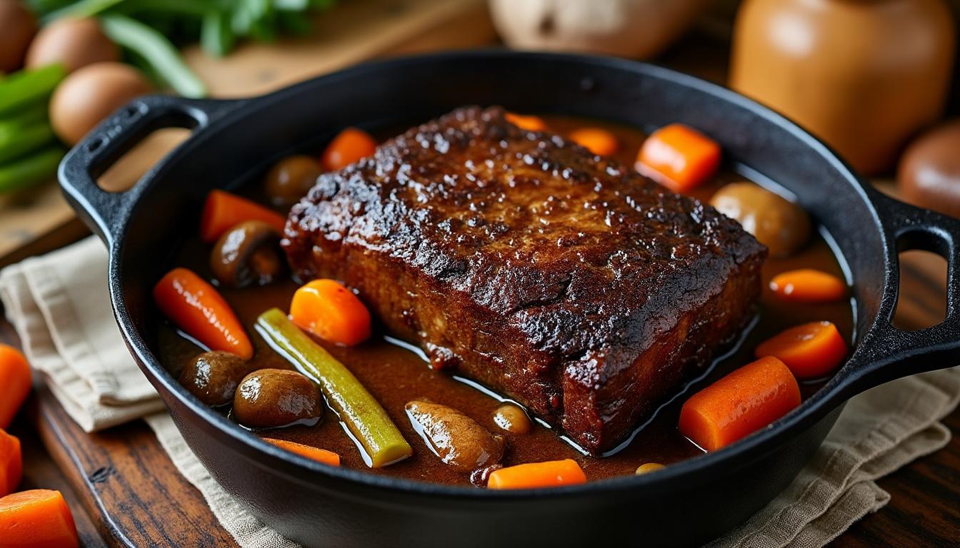 découvrez une délicieuse recette de côtes de bœuf braisées, parfaite pour un repas savoureux et fondant qui ravira vos papilles.