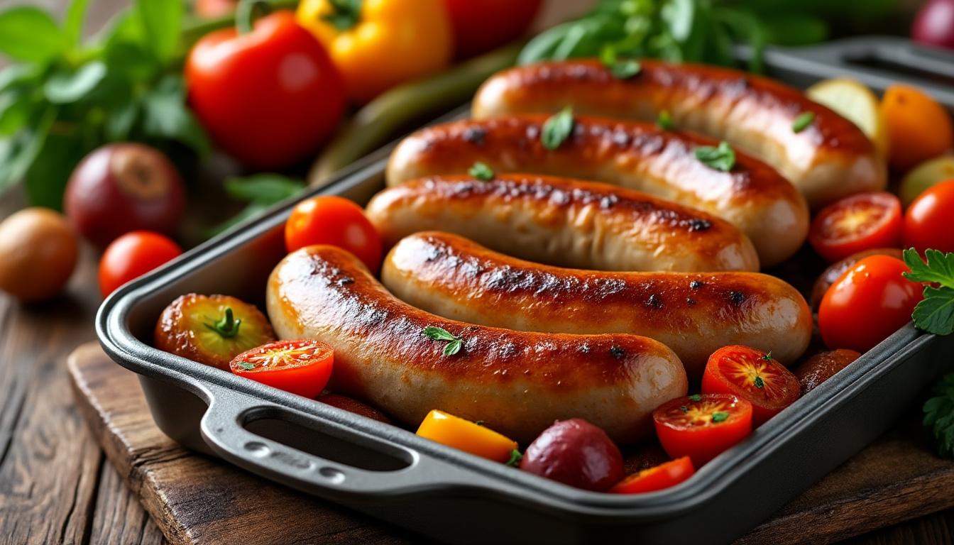 découvrez notre recette simple et savoureuse de saucisses au four, parfaite pour un repas rapide et gourmand à ne pas manquer.