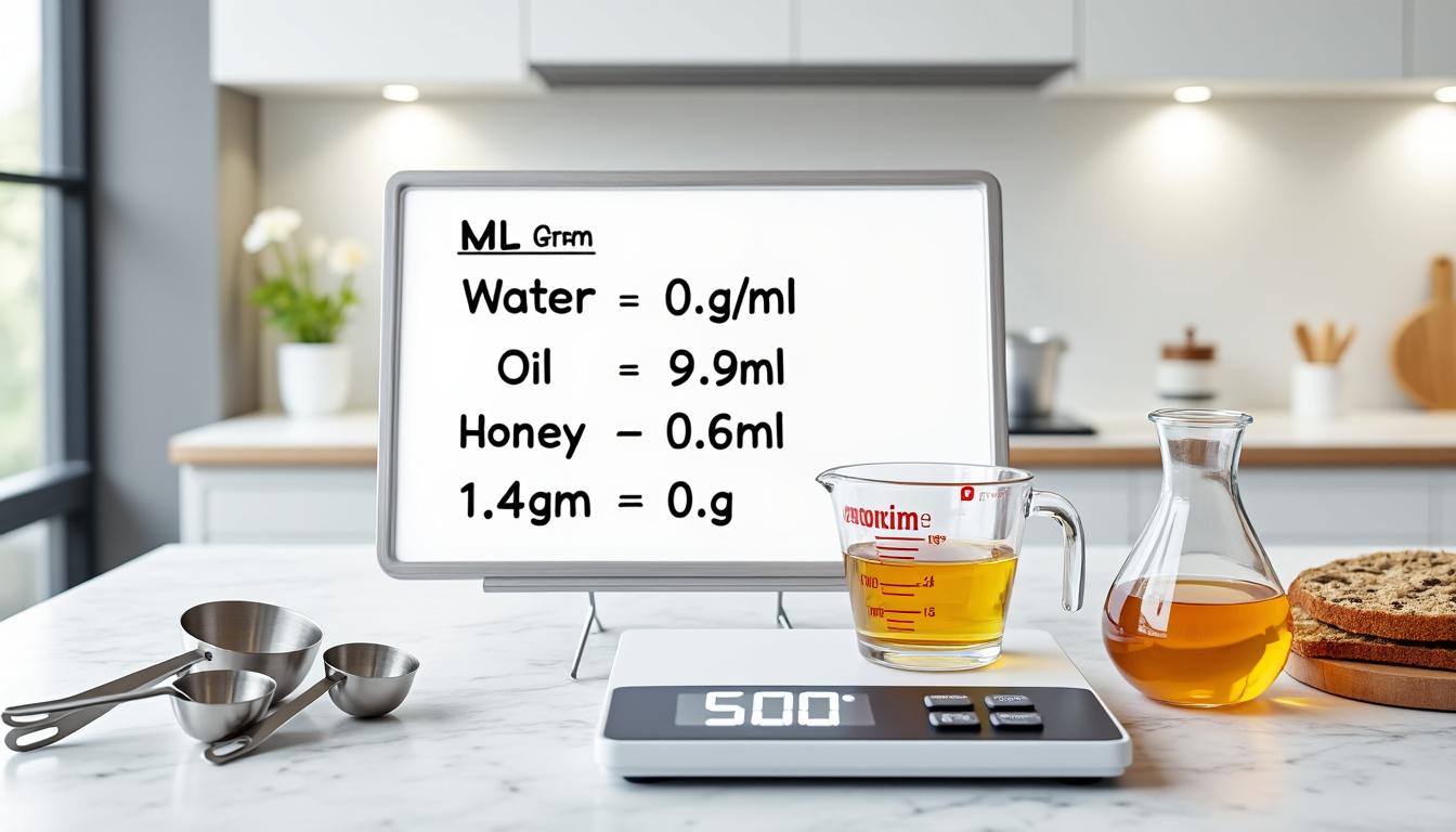 découvrez notre guide pratique pour convertir facilement les millilitres (ml) en grammes (g), avec un tableau de conversion précis et des outils de calcul simples à utiliser.