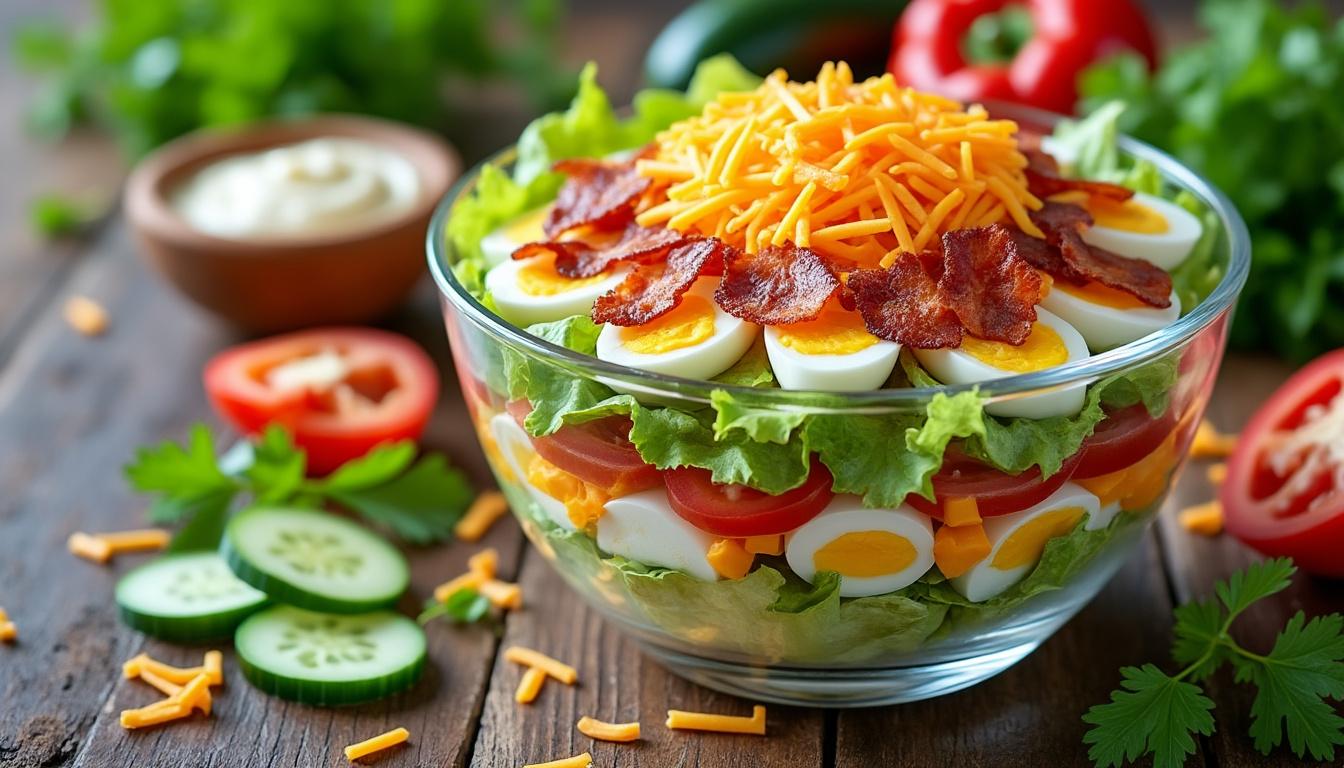 découvrez comment préparer une salade en 7 couches avec les ingrédients essentiels, explorez des variantes savoureuses et profitez d'astuces pratiques pour un résultat parfait à chaque fois.
