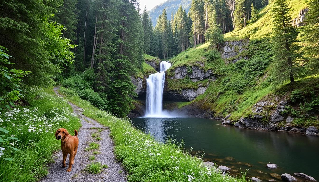 découvrez la cascade d'alloix lors d'une randonnée inoubliable avec votre fidèle compagnon à quatre pattes, entre nature sauvage et moments de complicité.