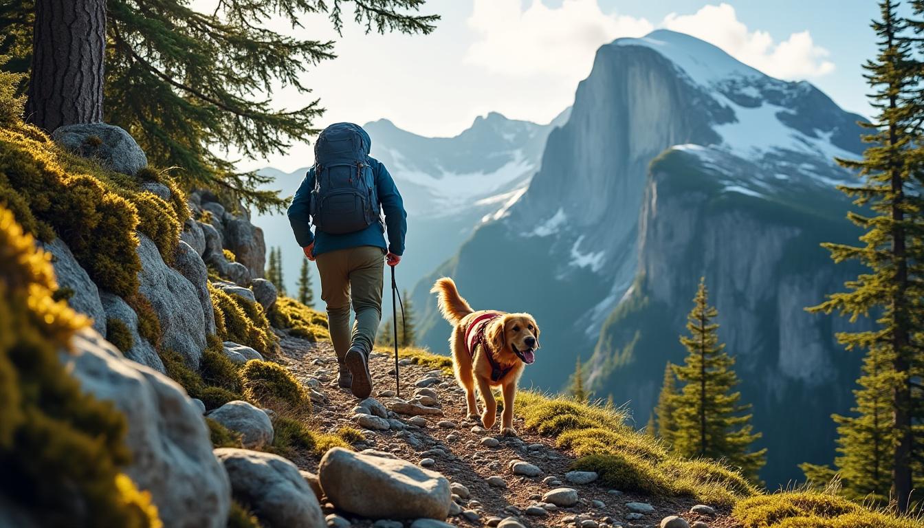 partez à l'aventure au sommet du mont grêle avec votre fidèle compagnon et vivez une expérience inoubliable en pleine nature.