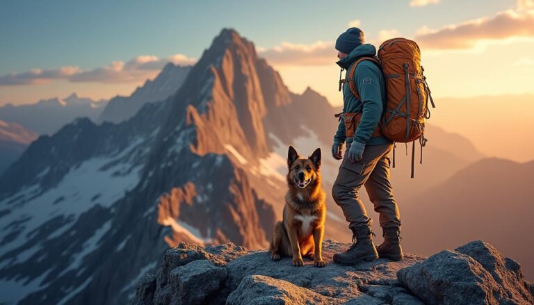 partez à l'aventure avec votre fidèle compagnon au sommet du mont grêle et découvrez des paysages à couper le souffle.