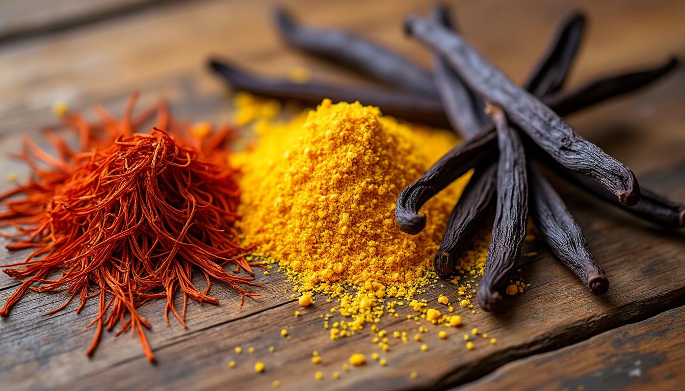 explorez les épices les plus précieuses et rares qui suscitent l'engouement mondial par leurs saveurs uniques et leurs prix élevés.